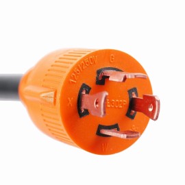 EPICORD Y RV Power Adapter 30 Amp Male 4-Prong Plug to two of 15 Amp Female 12AWG/3 Cord