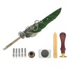 Retro Feather Pen Set Vintage Map Pattern Quill Pen Set