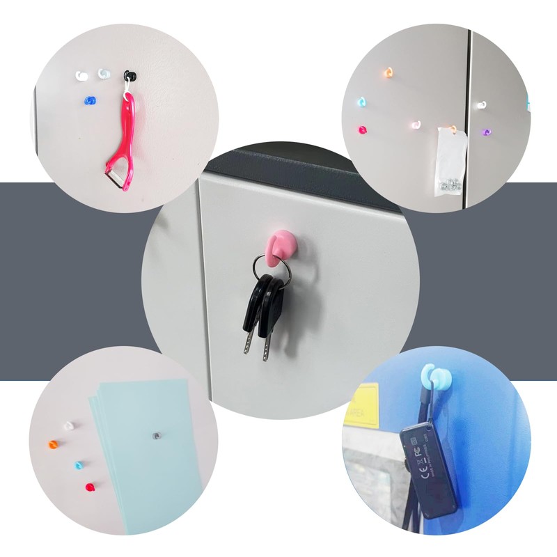 JINGZHAN 12 Pcs Mini Magnetic Hooks Black Small Magnet Cute