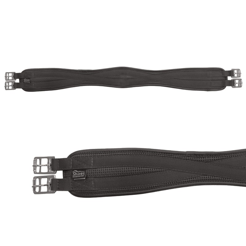 ANTI-CHAFE CONTOUR GIRTH HORSE TACK SADDLE STRAP [BLACK] [30"]
