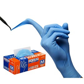 Showa Gloves, Powder-Free, No.886 Nitrist, Tough Plus, 100-Pack, Blue, Size Large, 1 Carton, bule