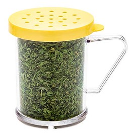 10 oz Clear Plastic Dredge Spice Shaker - Restaurant Style - Polycarbonate - Yellow Coarse Lid - Seasoning, Sugar, Spice Shaker - 1ct Box - RW Base - Restaurantware