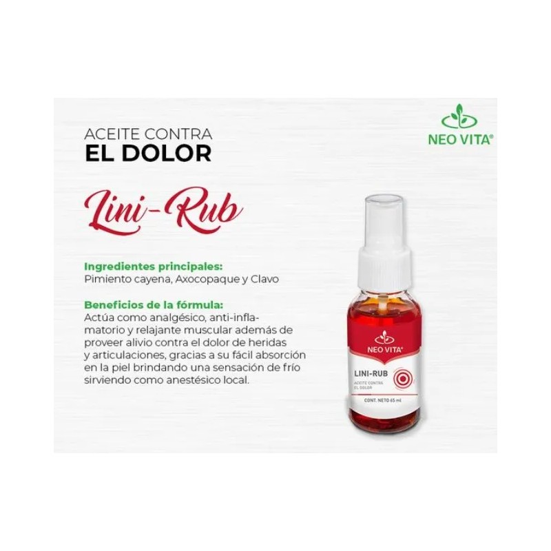 Lini Rub Neovita Relajante Muscular Antinflamatorio Analges