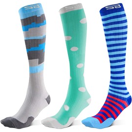SB SOX 3-Pair Compression Socks (15-20mmHg) for Men & Women