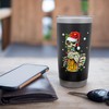 Skeleton Drinking Beer Retro Merry Christmas Light Santa Hat Stainless
