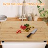 Bamboo Stovetop Cover Cutting Board with Legs and Juice Grooves,