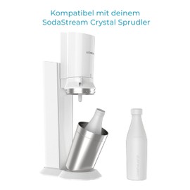 SodaNature® Premium 700ml Edelstahl Flasche für SodaStream Crystal | Zum Sprudeln geeignet, spülmaschinenfest & auslaufsicher | Zubehör für unterwegs inkl. edler Geschenkverpackung (Weiß)