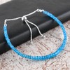 Natural Neon Apatite Gemstone Beads Bolo Bracelet, Adjustable Slider Chain,