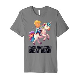 Trump Hanukkah Unicorn Jewish Kids Make Hanukkah Great Again Premium T-Shirt