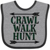 inktastic Bow Hunting Crawl Walk Hunt Baby Bib Heather and