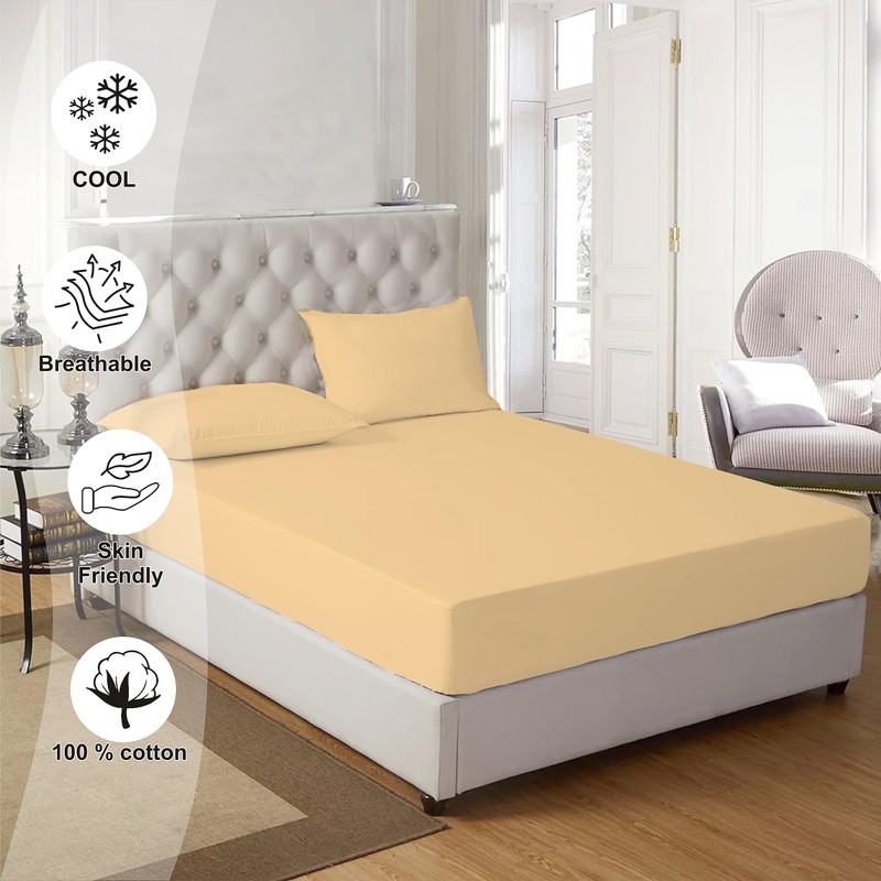 British Home Bedding 100% Egyptian Cotton Fitted Sheet Extra Deep