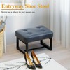 ITSST Small Ottoman，Foot Rest Stool,Leather Step Stool for Under Desk,Rectangular