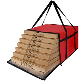 CIVJET Insulated Pizza Delivery Bag for Carry Hot, 20" x 20" x 14" Pizza Carrier Warmer, Insulated Food Delivery Bag, Insulated Grocery Bags for Catering（Red, 1-Pack）, Red, 20" x 20" x 14"