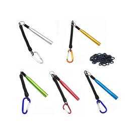 Wacky Rigging Tool, 5.5 Inch Rig Worm Fishing Tool, Wacky Rig Tool, Aluminum Alloy Bass Fishing Worm Set, Fishing Rig Tool with Coiled Lanyard and 300 Fishing O Rings (Color : C)