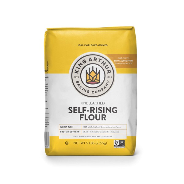 King Arthur Flour Unbleached Self Rising Flour, 5 Pound (Pack