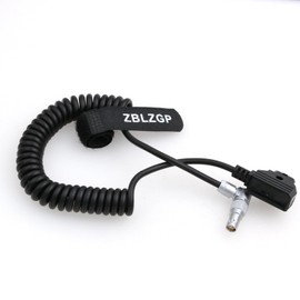 ZBLZGP D-Tap to Right Angle 2 Pin Female Coiled Cable for Komodo Red Camera