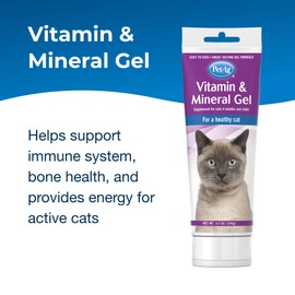 PetAg Vitamin & Mineral Gel Supplement for Cats - 3.5 oz - Provides Basic Daily Vitamins & Minerals for Cats 4 Months and Older - Easy to Digest