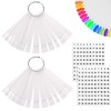 JASSINS 100 Pcs Clear Fan-shaped False Nail Swatch Sticks Nail
