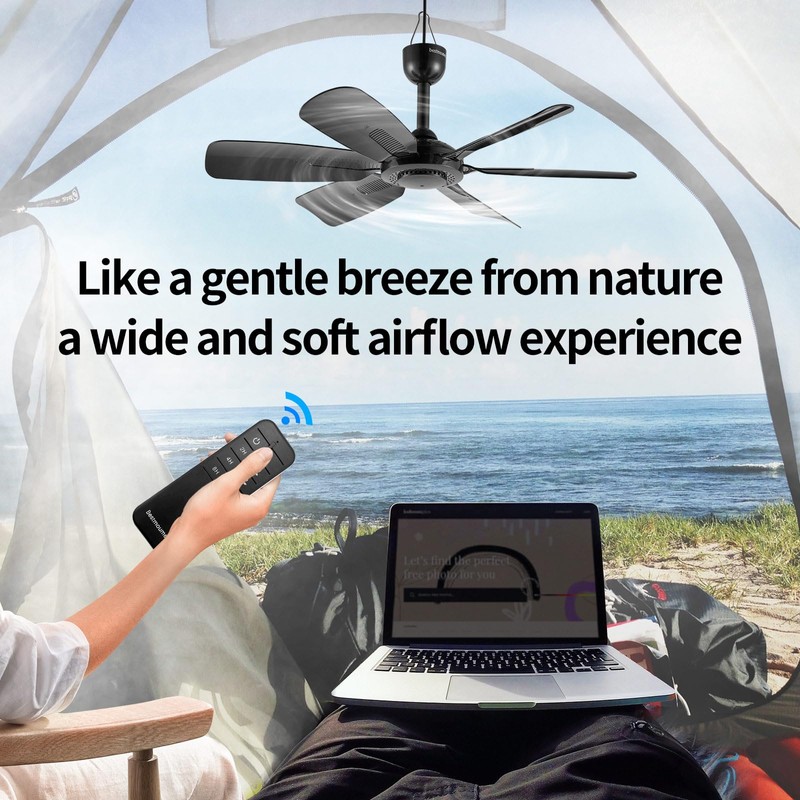 17.7" Inch Portable Ceiling Fan with Remote Control Timing 3