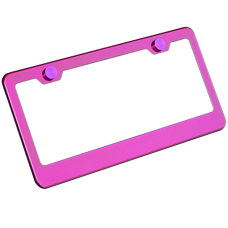 KA License Plate Frame Raspberry Pink Powder Coated Stainless Steel