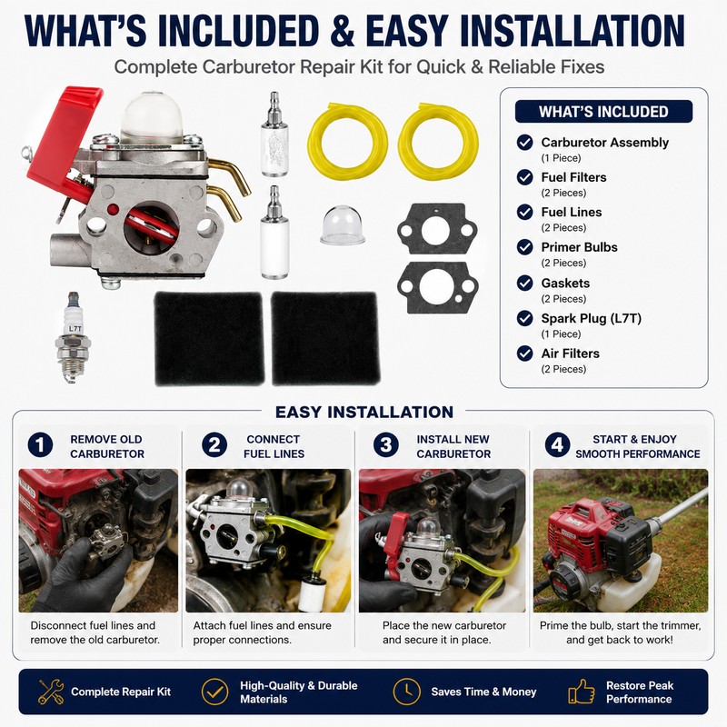 C1U-H39A Trimmer Carburetor Kit for Homelite & Zama Engines –