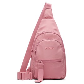 Victoria's Secret Victoria’s Secret Pink 12" Nylon Sling Backpack Crossbody Strap Pale Rosy Pink🌺