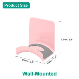 uxcell Headphone Stand, 1 Pcs ABS Headset Holder Adhesive Headphone Holder Hook Mount Headphone Hanger Hook Under Desk for Gaming Headphones Earphones Cables, Pink(Wall-Mounted)