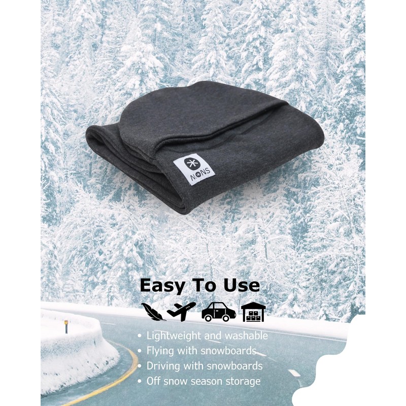 MONS Snowboard Sleeve Soft Cover Case, Fit in Bag Storage