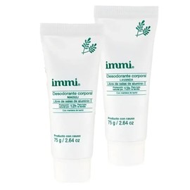 IMMI Desodorante Natural Lavanda y Niaouli (Menta) en tubo depresible, 2 Piezas, UNO DE CADA AROMA. - Producto Original de Alta Calidad, Entrega Rápid