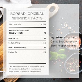 Borsari Original Seasoning Salt - Seasoned Salt Blend - Gourmet Seasonings With Herbs and Spices - All Natural Seasoning Blend for Cooking (Original 4 oz, Pack of 1)