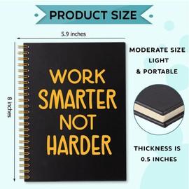Sixrip Work Smarter Not Harder 160 Blank Pages Spiral Notebook, Funny Coworker Gifts for Women Men, New Job Gifts for Coworker Colleague, Intern Gifts for Her Him, Leaving Gifts for Coworker