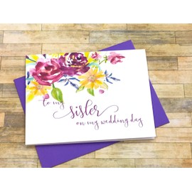 To My Sister on My Wedding Day Card from Bride and Groom