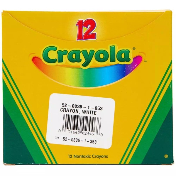 Crayola Crayons, White, Single Color Crayon Refill, 12 Count Bulk