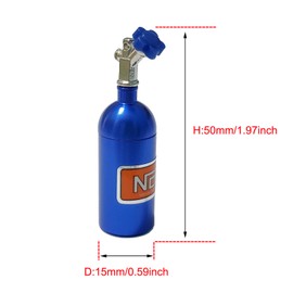 AMOGOT 2Pcs RC Simulation Decoration NOS Nitrogen Bottle for 1/10 RC TRX4 Axial SCX10 90046 Redcat GEN7 gen8 D90 TF2 Tamiya CC01 HSP Rock Crawler (Blue)