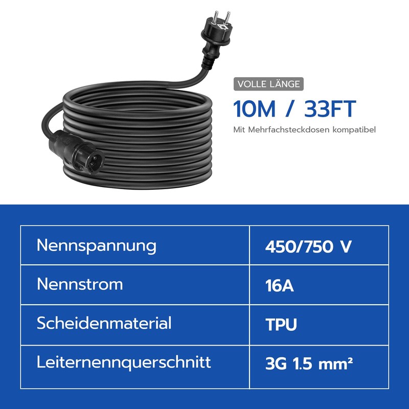 Wspiho Betteri BC01 Cable 10 m, BC-01 Female to Schuko