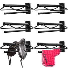 Paterr 6 Pcs Saddle Rack Wall Mount 24 x 14 x 7.5 Inches Portable Saddle Stand Detachable Saddle Pad Rack Horse Tack Storage for Western Horse Trailer Stall Supplies Accessories