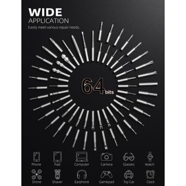 iFu Mini Electric Screwdriver, 90 in 1 Precision Screwdriver Set – Small Cordless Power Screwdriver with LED Light & 64 Magnetic Bits, Repair Tool for Phone Laptop Camera Watch Computer