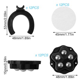 Ball Castors for Furniture Set, Strong Load, 360 Degree Rotation, Ball Castors, Quick to Install, Wheels for Kitchen Appliances, Suitable for Storage Boxes, Bedside Tables, Large Appliances (1)