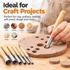 4-Piece Circular Clay Hole Cutter Set with Wooden Handles