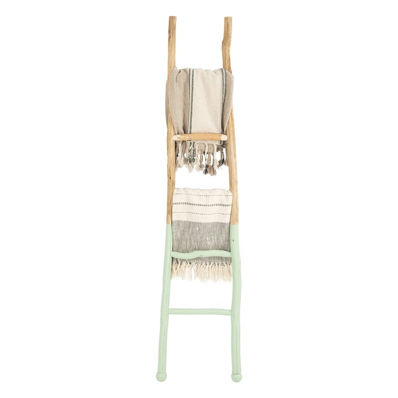 Creative Co-Op Dipped Decorative Wood Ladder, Bright Green