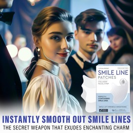 HANASCAR Smile Line Patches, 16 pcs Anti Wrinkle Patches, Silicone Patches for Face, Smooth out Fine Lines, Get a Beautiful Smile