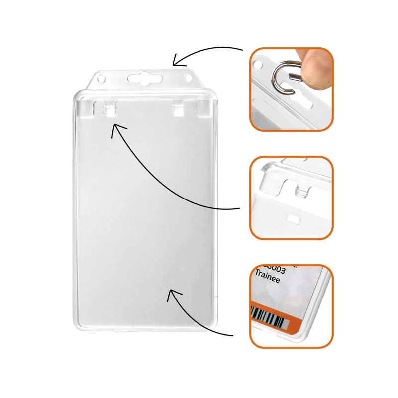 Karteo ID Card Holder Unique Permanent Lockable [Pack of 1]
