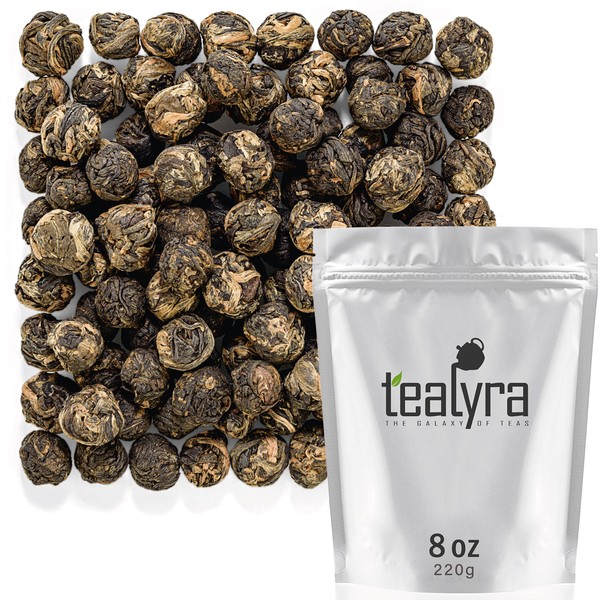 Tealyra - Lychee Black Dragon Pearls - Exotic Sweet Black Loose Leaf Tea - Medium Caffeine - All Natural - 220g (8-ounce)