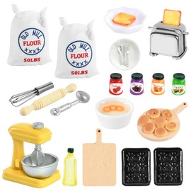 Dollhouse Kitchen Accessory Set, Miniature Gnome Accessories, Dollhouse Accessories, Mini Furniture Dollhouse, Kitchen Furniture Baking Accessories, Miniature Gnome Baking Set Christmas Decoration (22