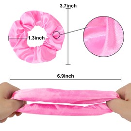 Satin Pink Scrunchies 2 Pcs Hair Ties Scrunchies for Women Girls Hair Accessories Elastic Hair Ponytail Holder