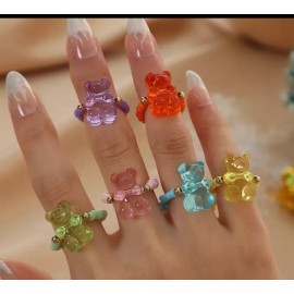 Boutique Gummy Bear Stretch Finger Rings