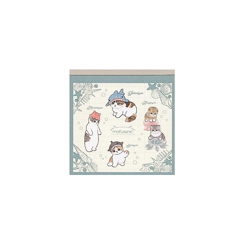 Sunstar Stationery S2839075 Mofusand Memo, Square, Sea Creatures