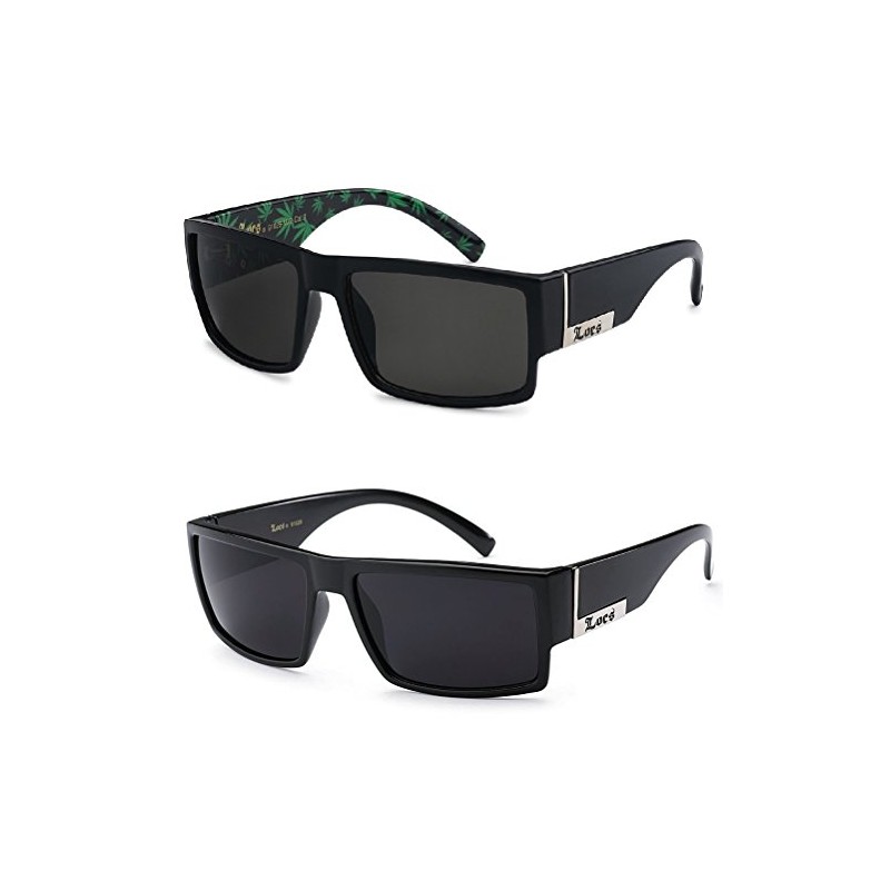 2 Pack - Locs Sunglasses Black Gangster Sunglasses (1 Shinny