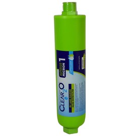 CLEAR2O® RV AND MARINE INLINE WATER FILTER - Ideal for RV and Marine Use, Reduces Odors, Bad Taste, Chlorine with One Micron Solid Carbon Block, (Green) - CRV2006