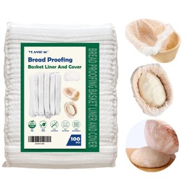 100 Pcs Banneton Liner,Banneton Bread Proofing Basket Non Woven Liners Non-Stick Dough,Bread Proofing Cover,Elastic Banneton Basket Liner,Sourdough Bread Baking Supplies